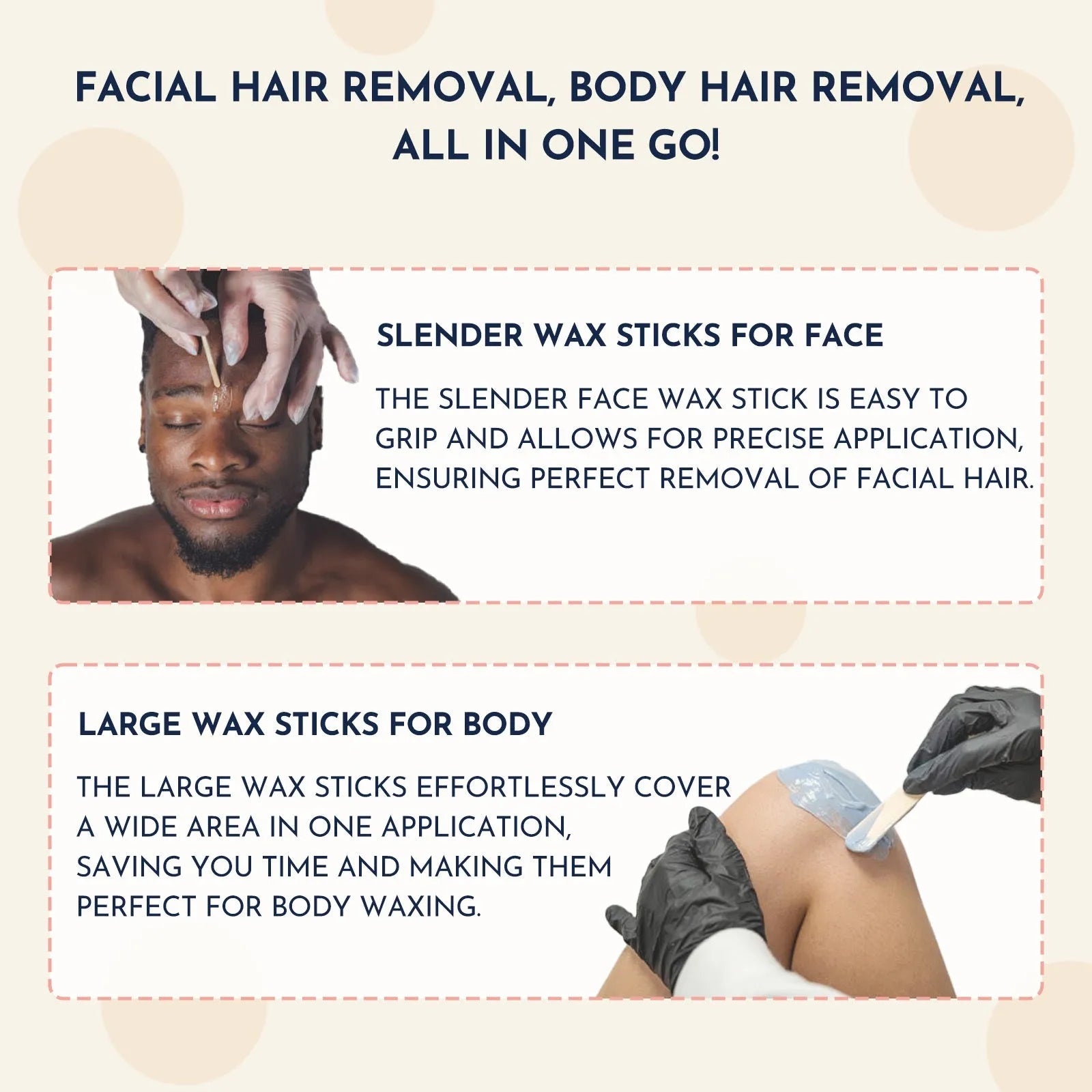 27-piece hair removal waxing kit showing wax beads, electric warmer and applicator sticks