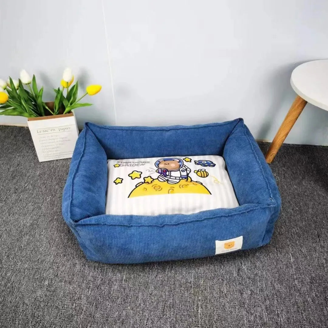 Dog pet nest in cloth fabric available in 50x40cm and 60x50cm sizes with seven colour options
