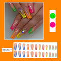 Diamond colour French nail tips with cartoon love cross heart patterns and jelly glue application kit