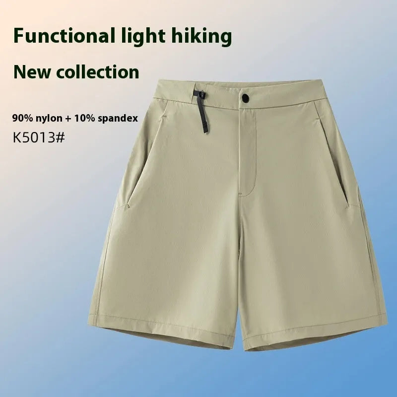 Men's quick-drying sports shorts in Army Green colour with elastic waistband and 3D cutting design