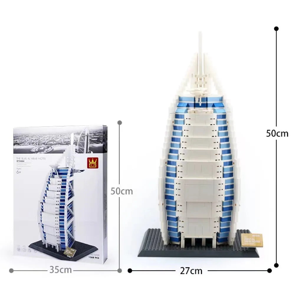 Wange ABS plastic small particle building blocks set with international architecture models