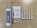 Tonsil stone removal tool with telescopic handle and two stainless steel ends for extraction and plaque scraping