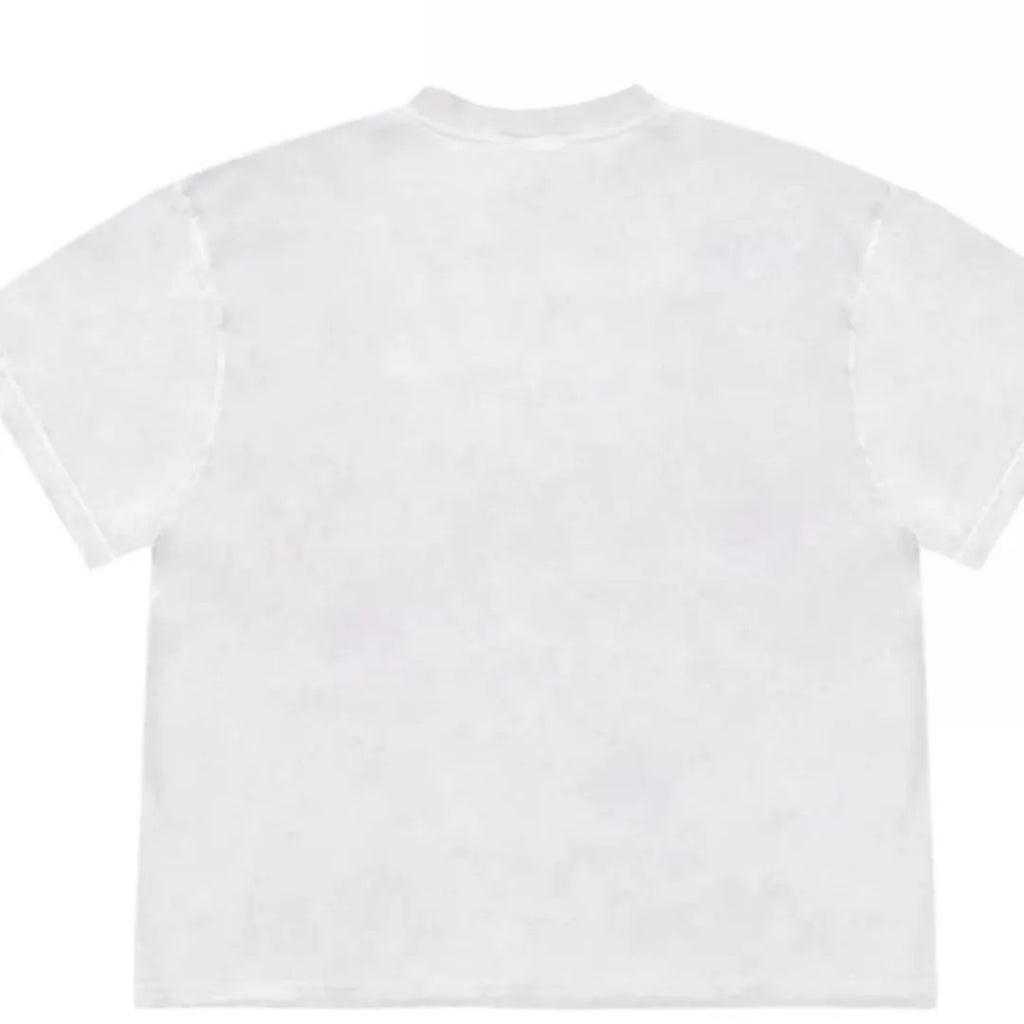 Loose fit short sleeve T-shirt with patchwork flower print in Ice Oxygen Cotton.