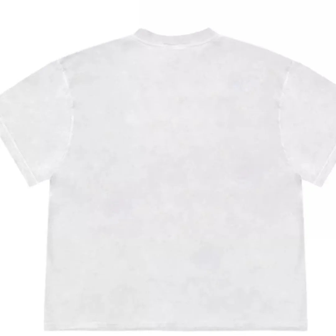 Loose fit short sleeve T-shirt with patchwork flower print in Ice Oxygen Cotton.