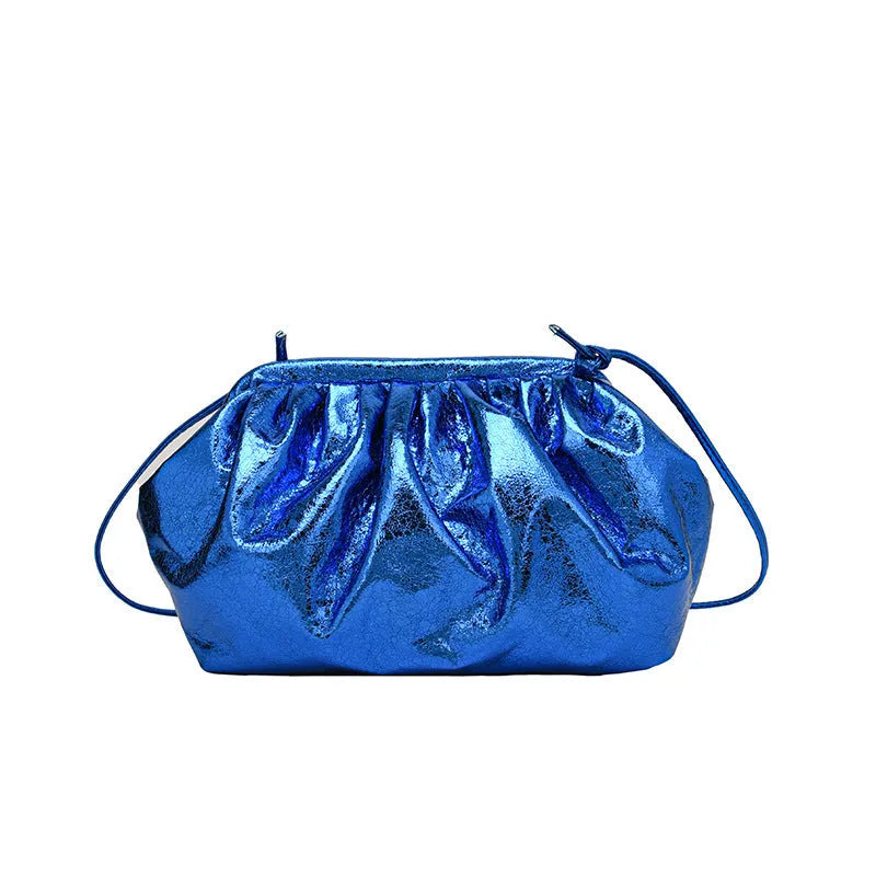 Shell-shaped PU leather hair clip crossbody bag with internal phone and document pockets