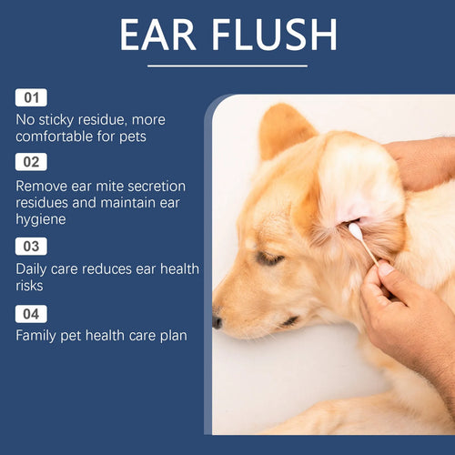 100ml bottle of cat and dog ear cleaning solution with applicator for gentle earwax removal