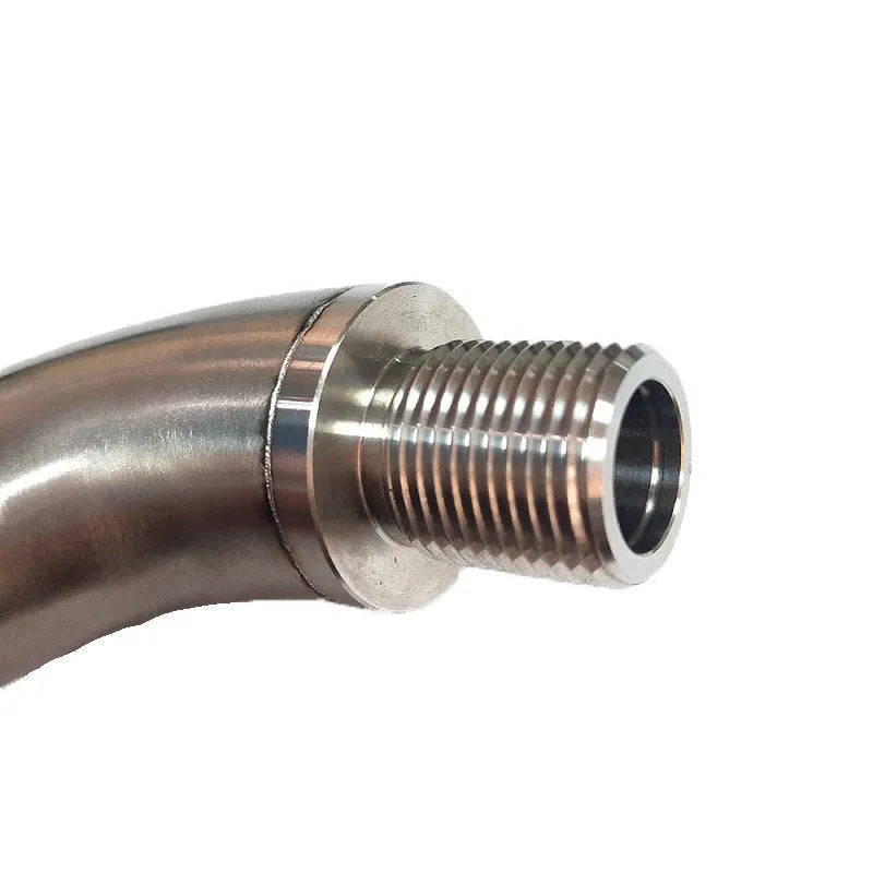 Brass M18 x 1.5 automotive temperature sensor adapter on a white background.