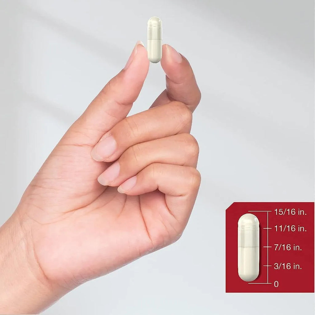 Bottle of 150 Health Vinegar Capsules containing apple cider vinegar dietary supplement tablets.