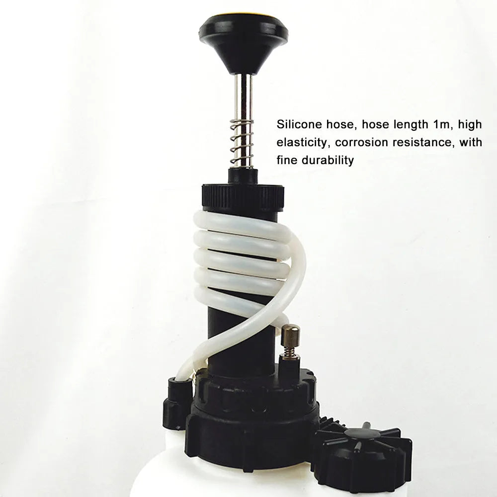 White 3-litre automotive brake fluid bleeder tank and service tool
