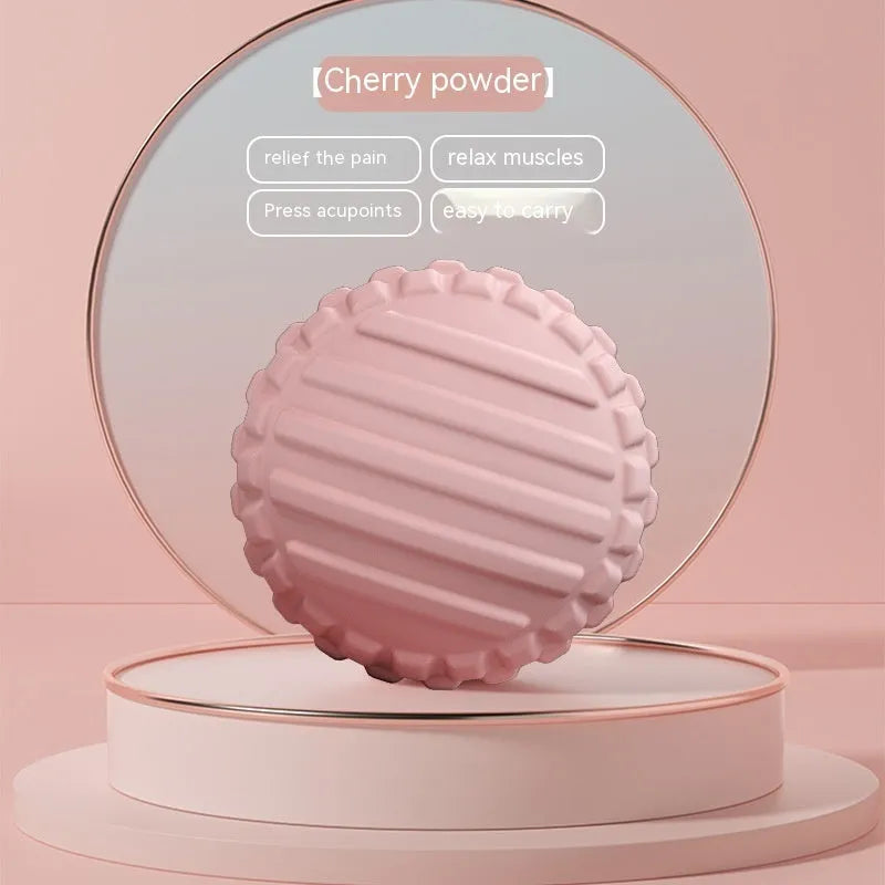 6cm diameter TPR foot massage ball in pink, blue, green, or purple colours on a plain background.