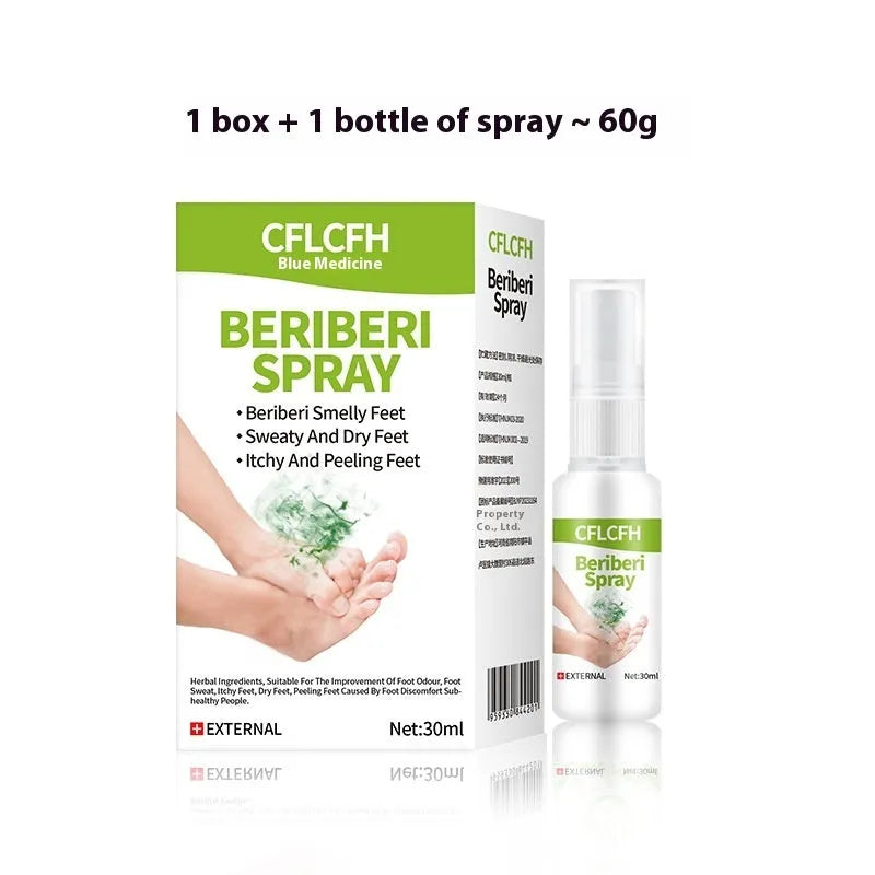 30ml plastic spray bottle of English foot odour spray for athlete's foot treatment and shoe freshness