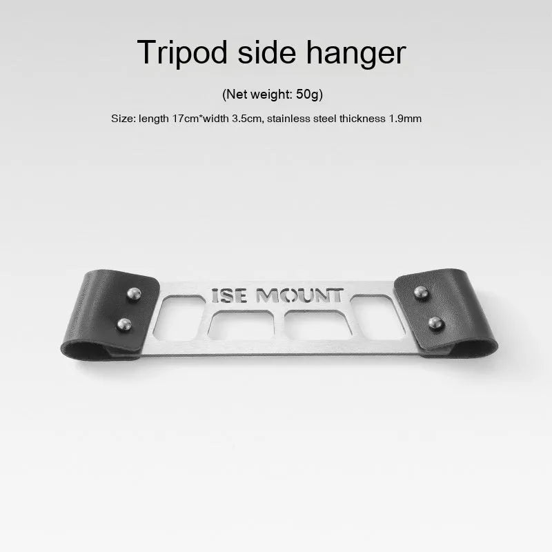Aluminium alloy foldable camping clothes drying rack with triangular frame and side shelf