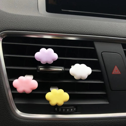 Resin Baiyun cartoon car fragrance clip in six colours for dashboard or vent mounting
