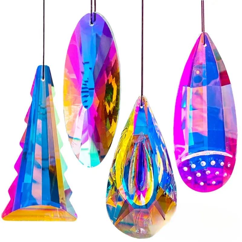 Rainbow electroplated crystal pendant light catcher Christmas decoration
