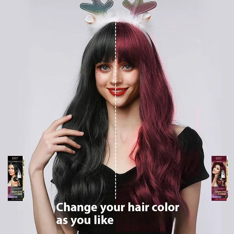200ml hair dye cream with comb in brown, dark brown, or wine red colour options