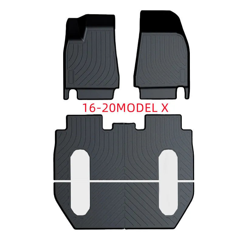 Rubber floor mat with TPE footrest for Tesla Model 3, Y, S, and X cars