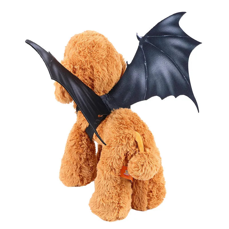 Black cloth bat wing Halloween costume for pets in three size options