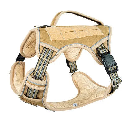Working dog tactical chest strap in Oxford cloth with adjustable sizing for search and rescue patrol operations