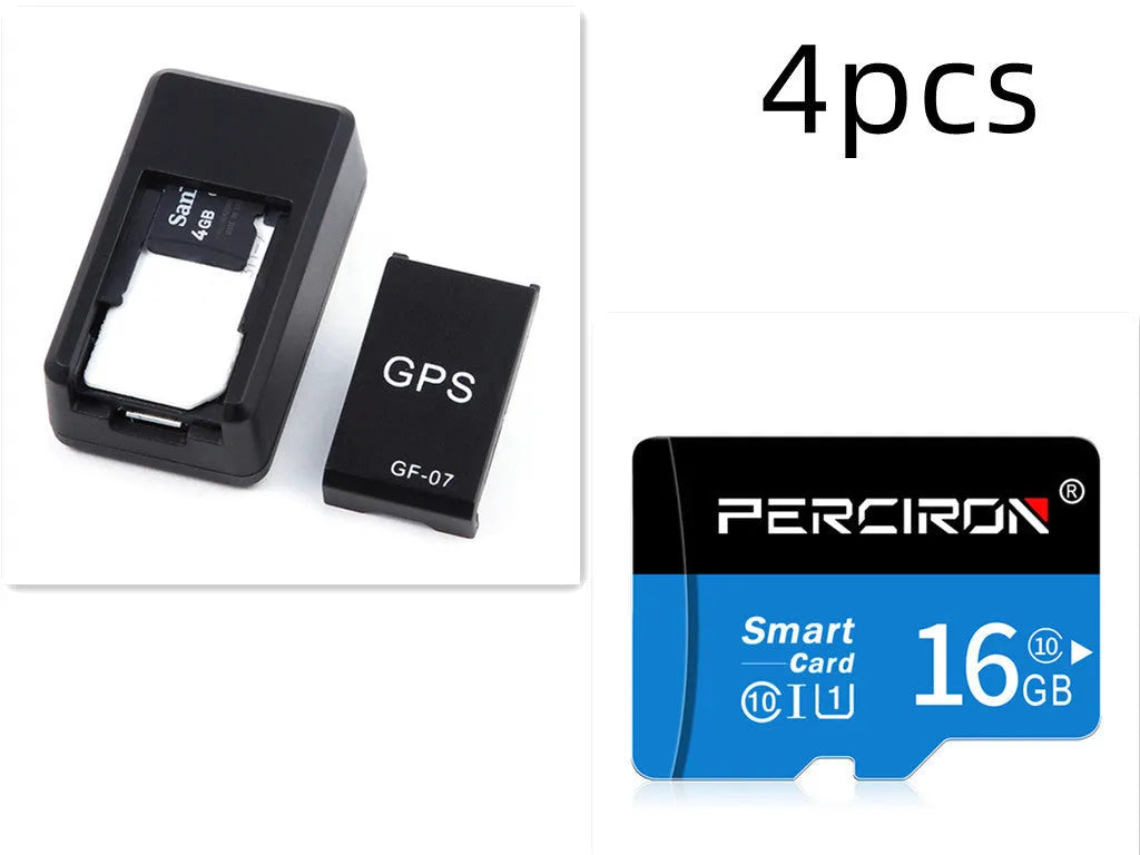 Black mini magnetic GPS car tracker device with dimensions 35x20x14mm