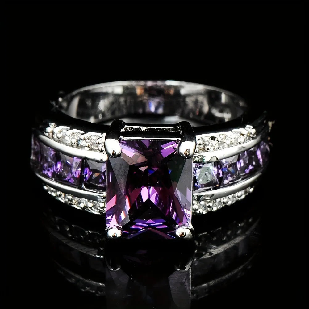 Personalised zinc alloy ring with diamond treatment in three colour variations for men and women