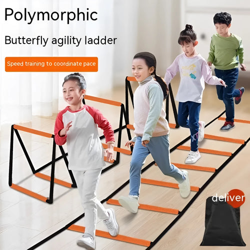 Multi functional butterfly agile ladder children's physical fitness equipment with training ropes