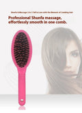 Black and pink plastic hairdressing comb with ring teeth for hair extension application