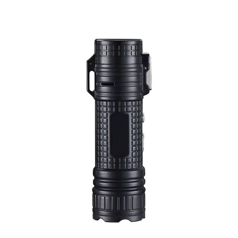 TH727 multi-functional metal flashlight lighter showing camouflage colour option