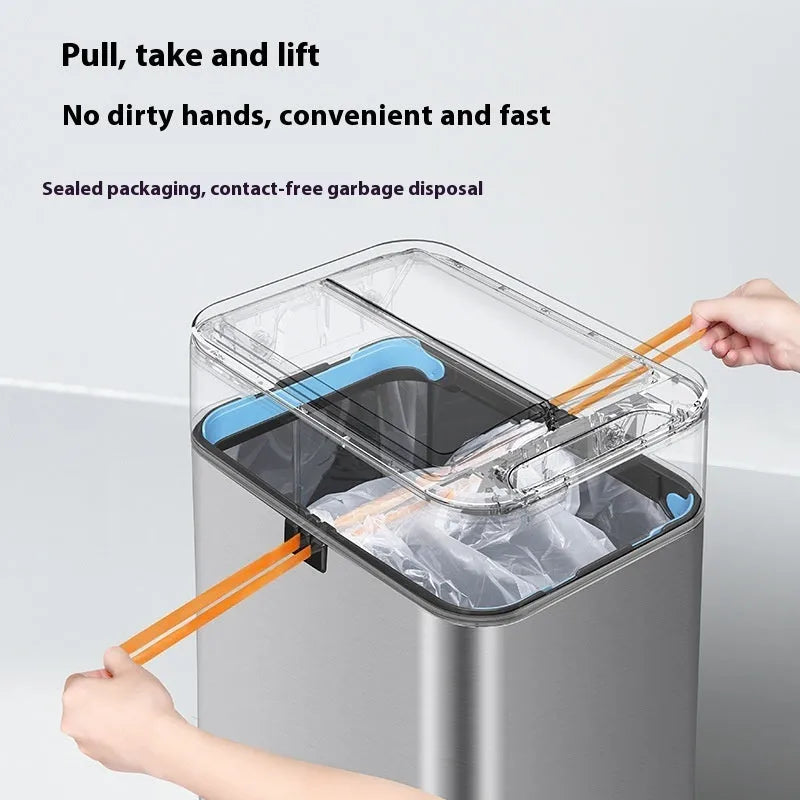 Stainless steel square inductive smart trash can with automatic sensor lid