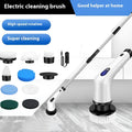 White lithium rechargeable handheld cleaning ball with brush and accessories on a white background.