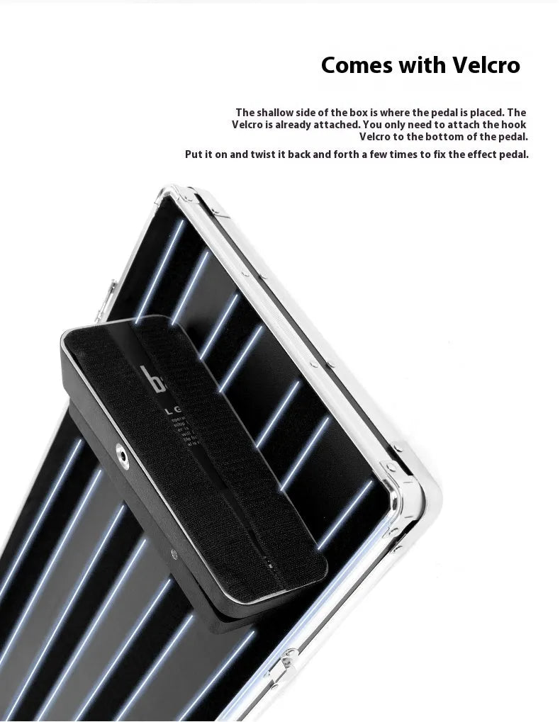 T-EC8 style guitar multi-effects stompbox pedal inside its included protective flight case.