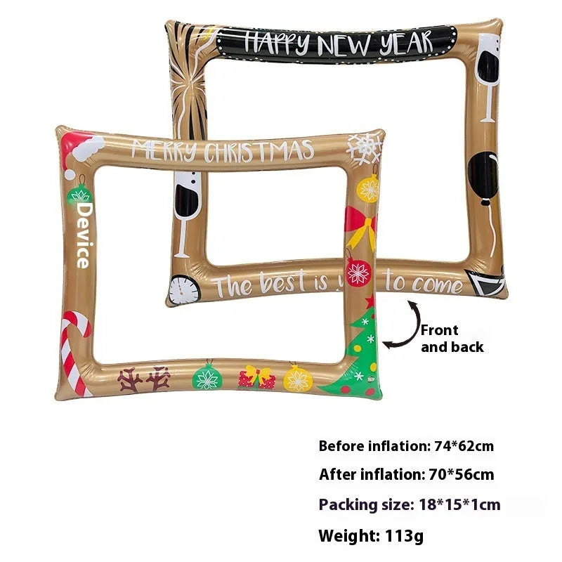 Christmas inflatable photo frame PVC prop for festive photography and group photos