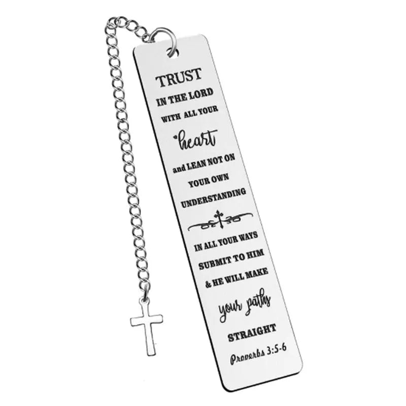 Stainless steel bookmark with family Bible verse in CFS5170 steel colour