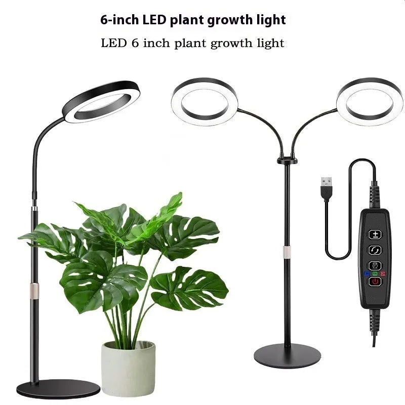 6-inch retractable floor plant grow light with adjustable 160cm aluminium alloy lamp holder