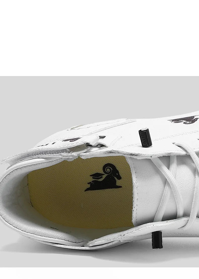 Men's khaki high-top octopus shoes with rubber sole and microfiber upper.