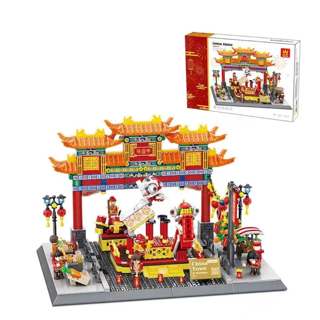 Wange ABS plastic small particle building blocks set with international architecture models