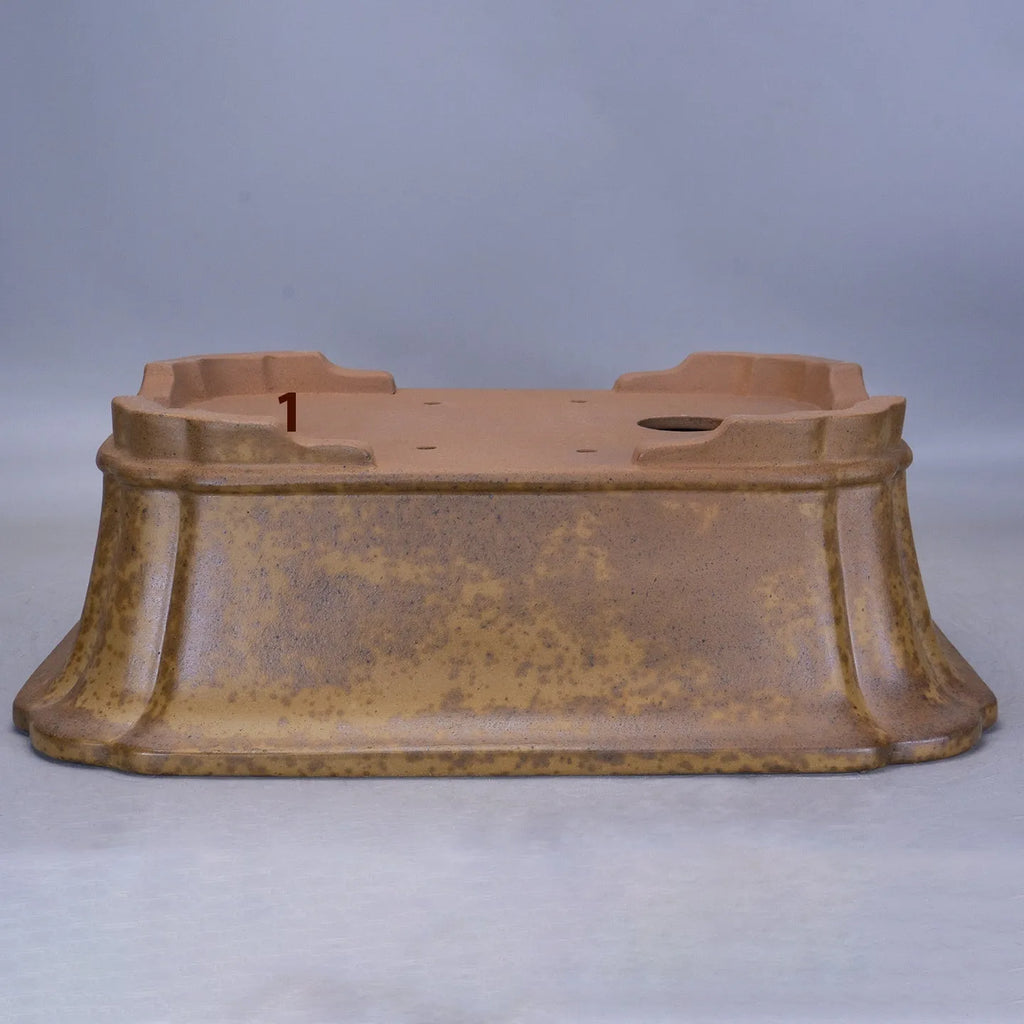 Purple sand rectangular segment floor flowerpot in modern style shown in two size options.