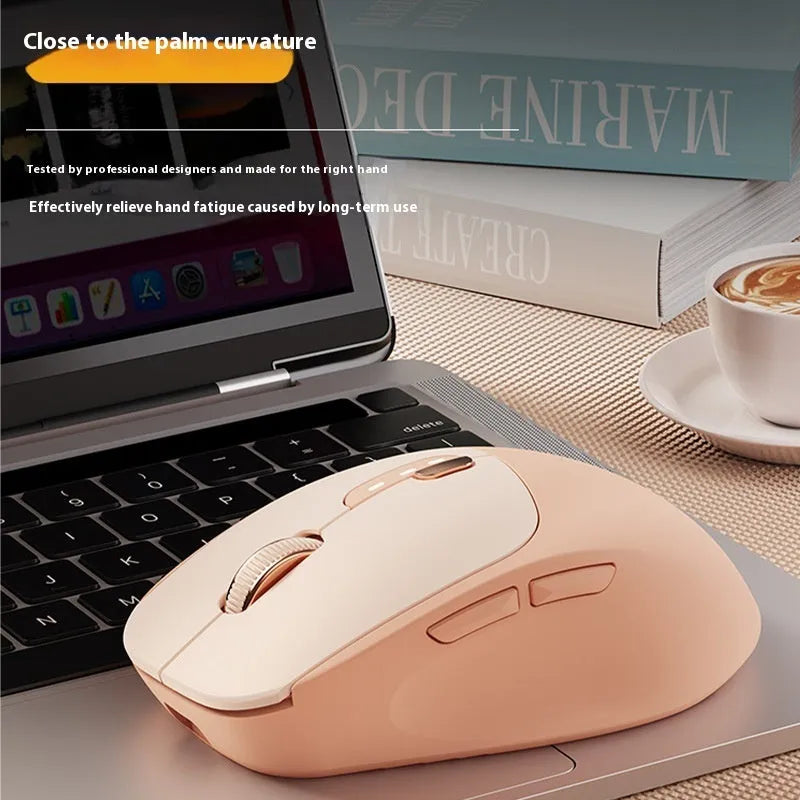 Mute wireless computer mouse in matcha green colour showing compact 110mm size with five buttons