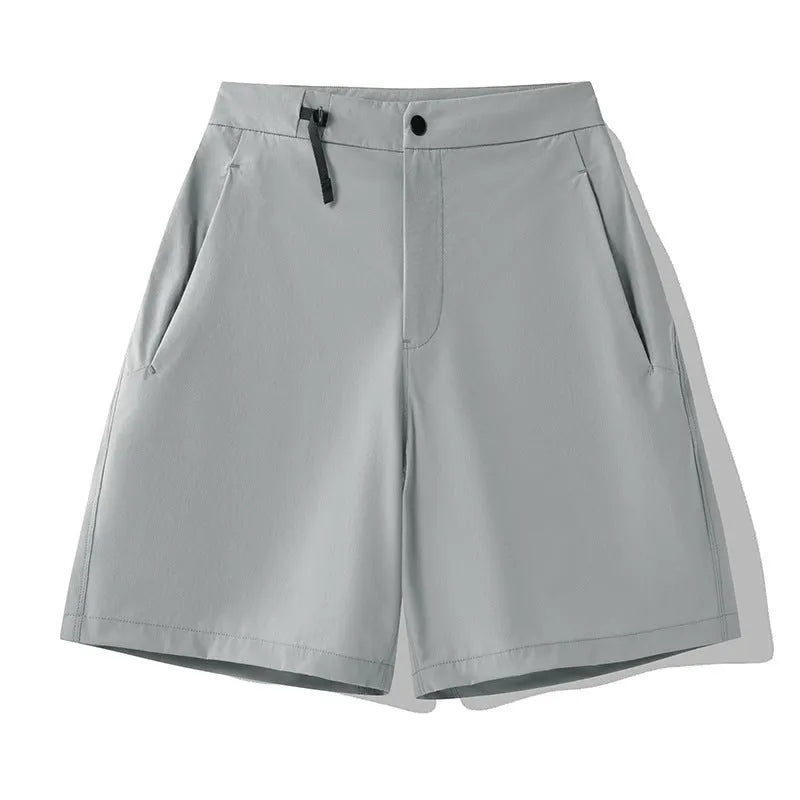 Men's quick-drying sports shorts in Army Green colour with elastic waistband and 3D cutting design
