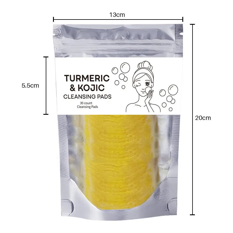 Turmeric cleansing mousse facial cleaning pad set with ginger granule soap and 30 pads