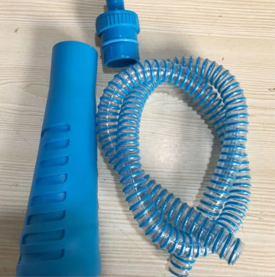 Blue plastic suction pipe vacuum attachment with round head for washing machine dust cleaning