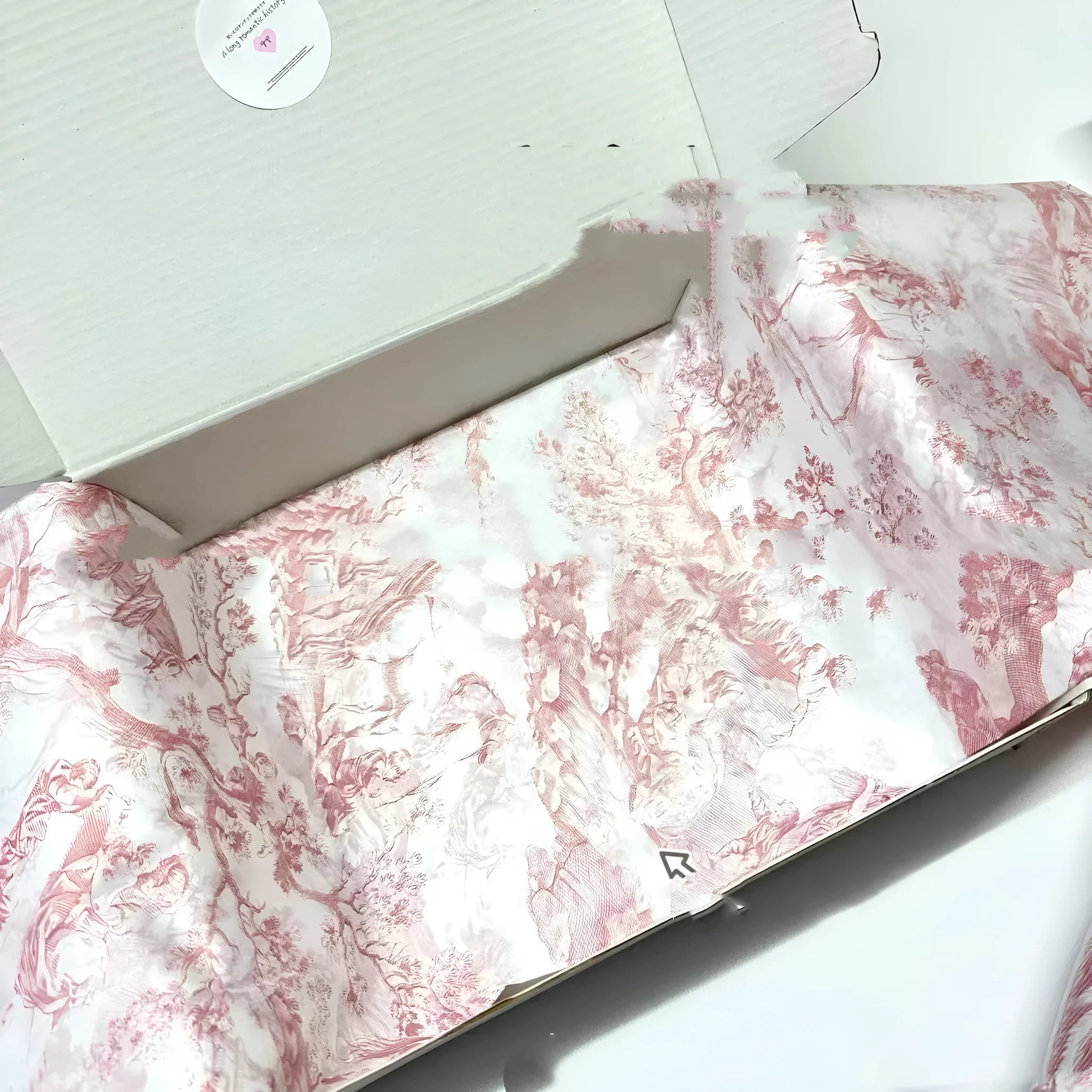 French romance style retro floral tissue paper sheet 50x70cm in pink purple colour