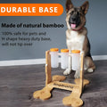 Wooden dog puzzle feeder interactive toy measuring 31x30x20cm for small medium dogs