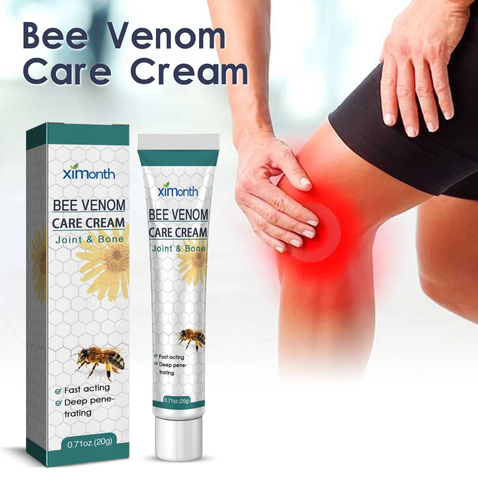 20g tube of joint pain massage cream for muscular stiffness relief.