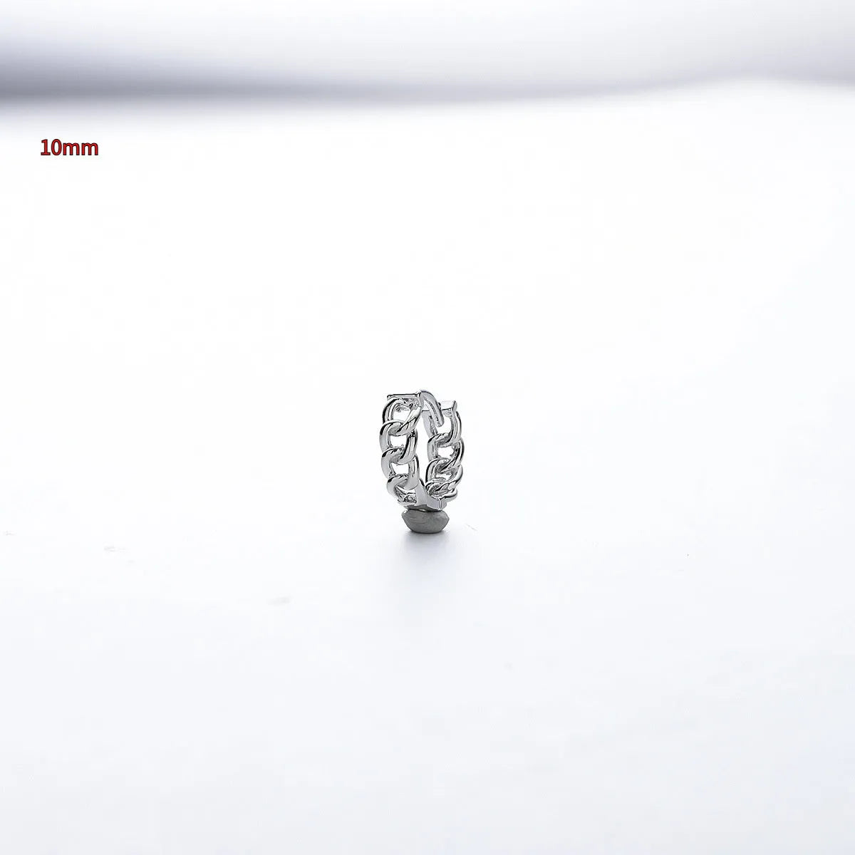 Men's geometric stud earrings with silver-colour finish and West Coast hip hop style
