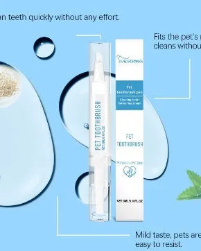 Pet toothbrush pen with 3ml breath freshener applicator for dog and cat dental care