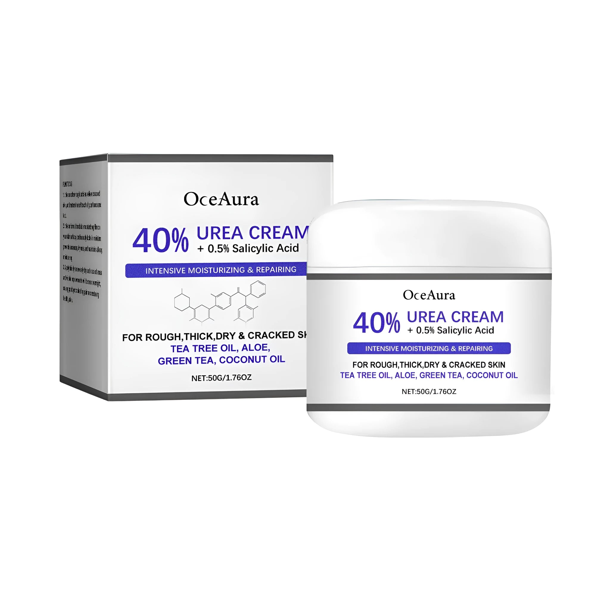 50g tub of anti cracking hand and foot cream with urea and salicylic acid