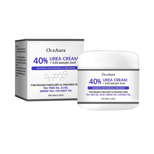 50g tub of anti cracking hand and foot cream with urea and salicylic acid