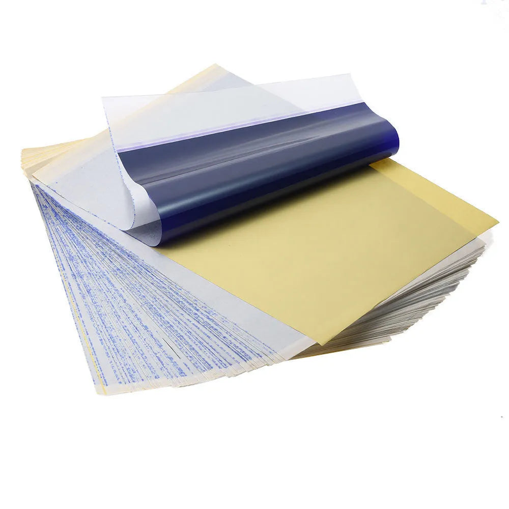 A4 tattoo transfer paper quadruple copy with clear lines for transfer paste gel application