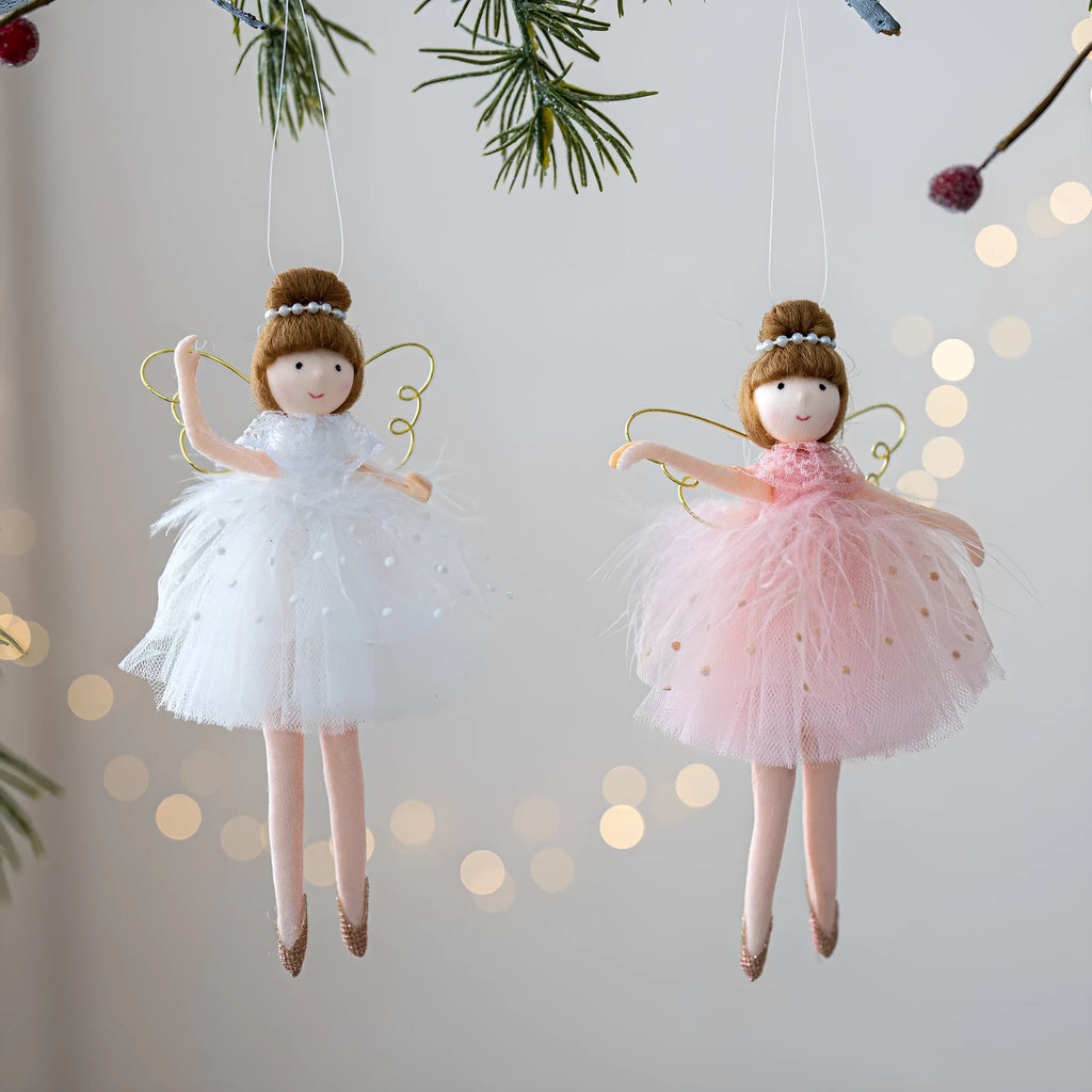 Pink and white cloth plush ballet girl angel doll pendant with modern simplicity styling