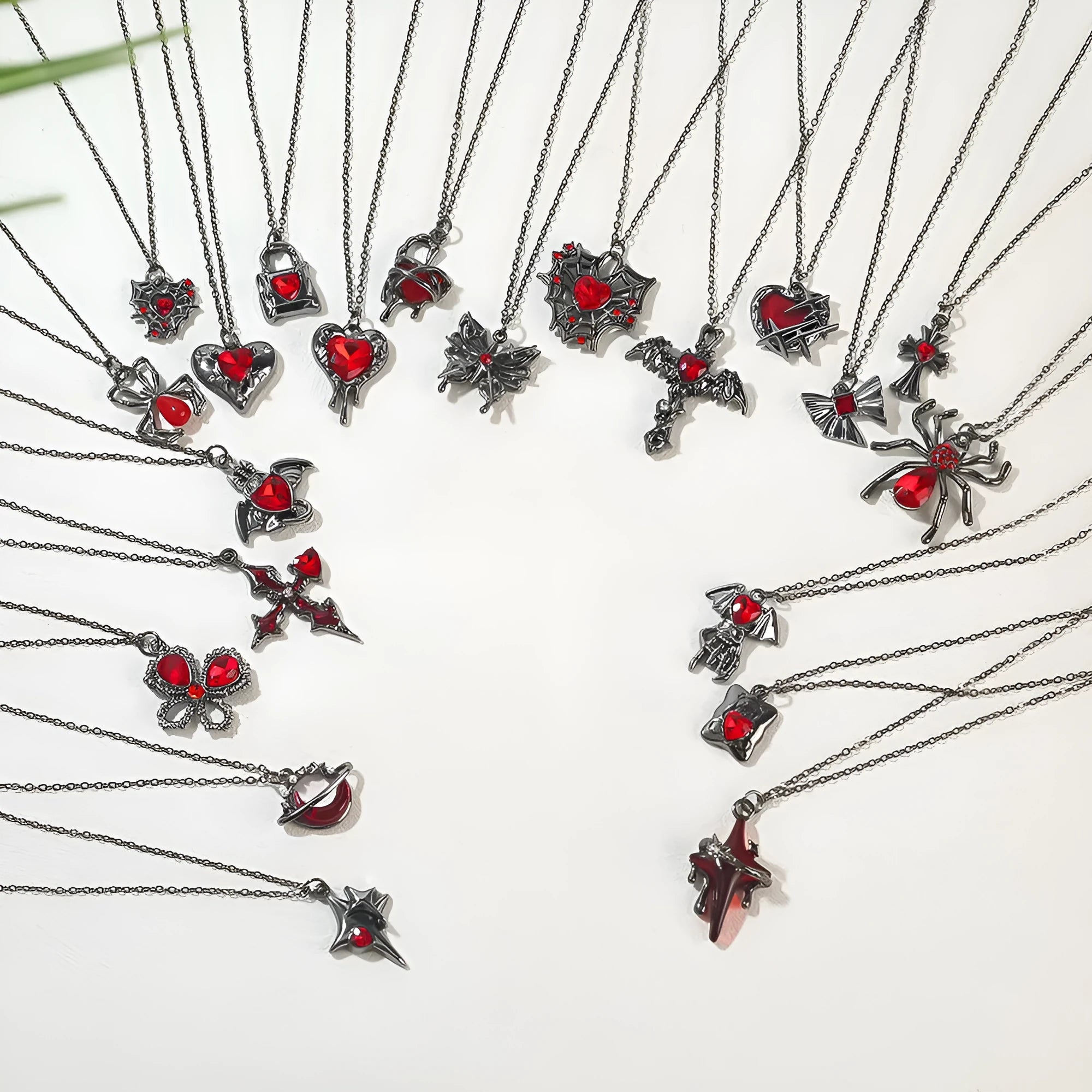 Halloween necklace with a detailed bat pendant on a zinc alloy chain, showing electroplated finish.